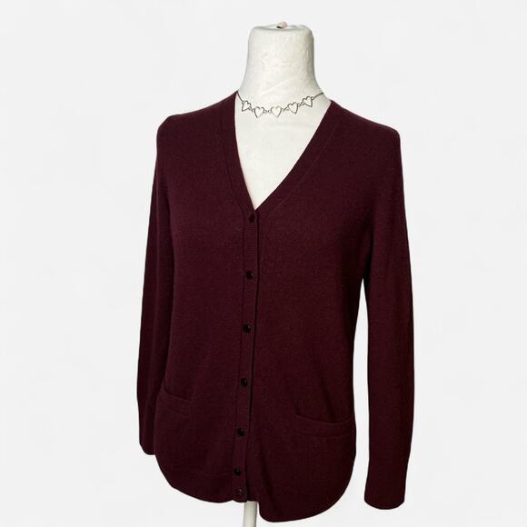 Talbots Sweaters - Burgundy cardigan talbots size medium